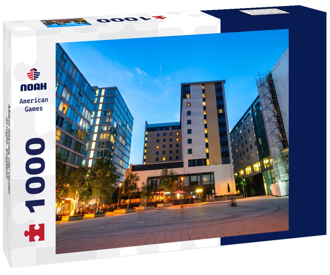 Noah Jigsaw Puzzle Milton Keynes city center at night. England 1000 pieces