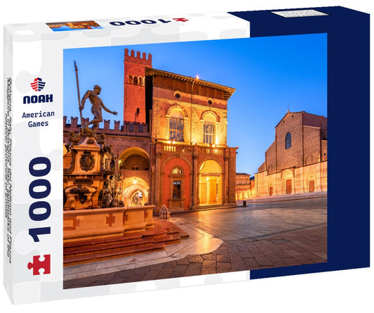 Noah Jigsaw Puzzle Bologna, Italy. Piazza del Nettuno and Piazza Maggiore in Bologna, Italy, landmarks of the historic province of Emilia-Romagna 1000 pieces
