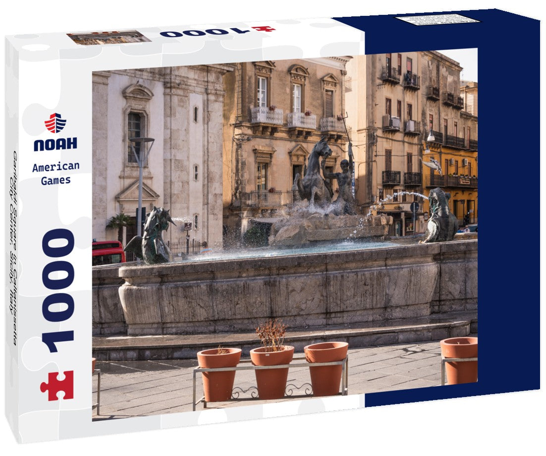 Noah Jigsaw Puzzle Garibaldi Square in Caltanissetta City Center, Sicily, Italy 1000 pieces
