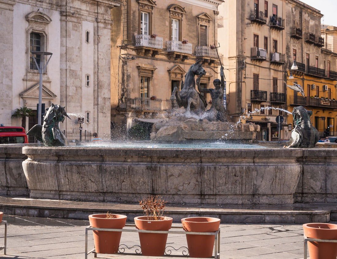 Noah Jigsaw Puzzle Garibaldi Square in Caltanissetta City Center, Sicily, Italy 1000 pieces