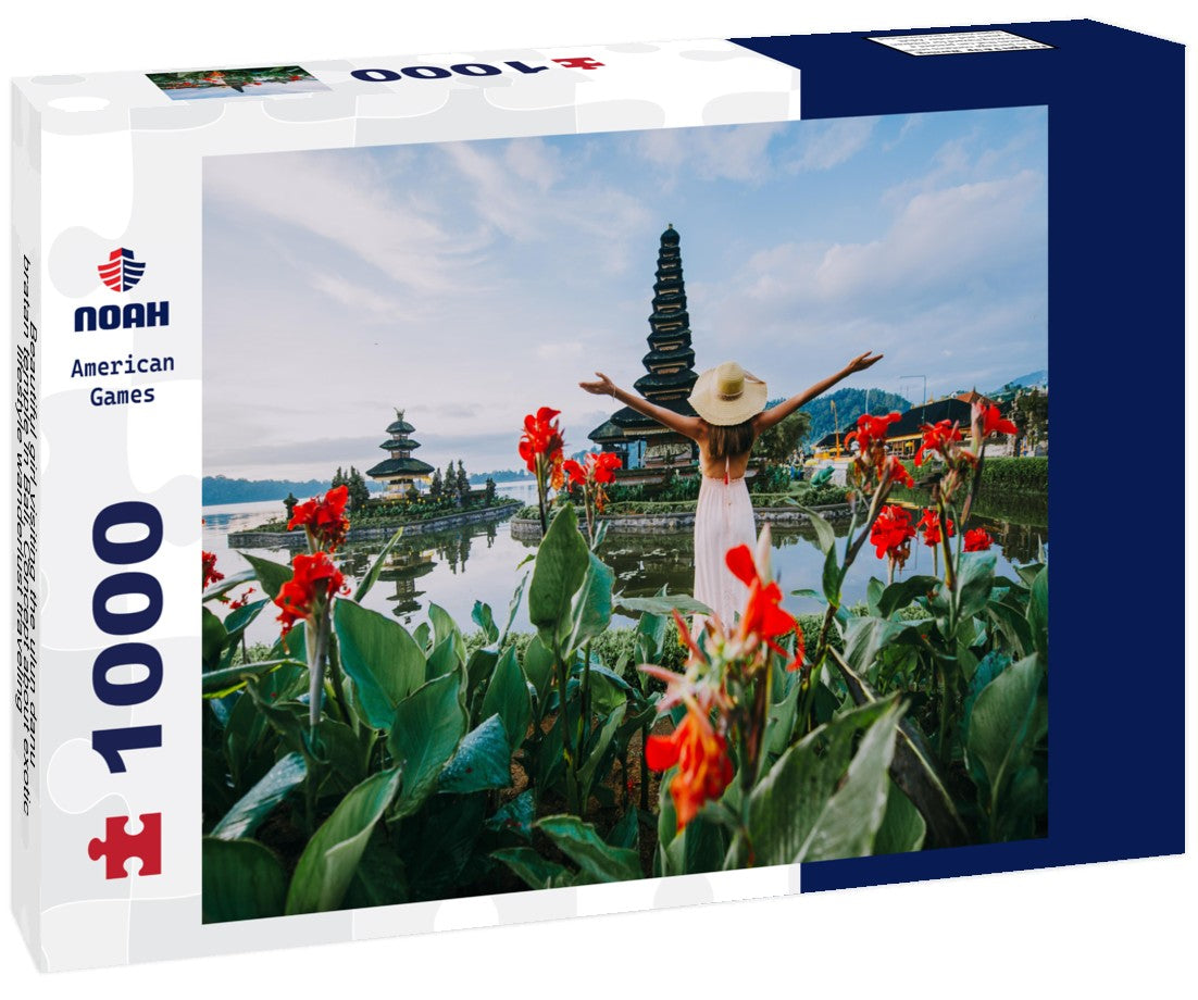 Noah Jigsaw Puzzle Beautiful girl visiting the ulun danu bratan temple in Bali. Concept about exotic lifestyle wanderlust traveling 1000 pieces