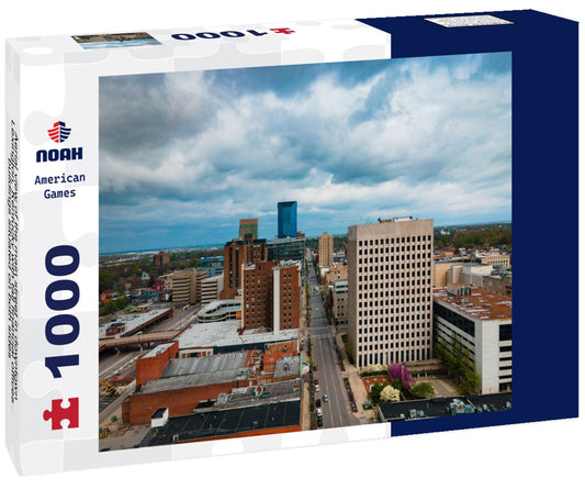 Noah Jigsaw Puzzle Aerial view of the main street in downtown Lexington, Kentucky with tall financial offices buildings situated on both sides 1000 pieces