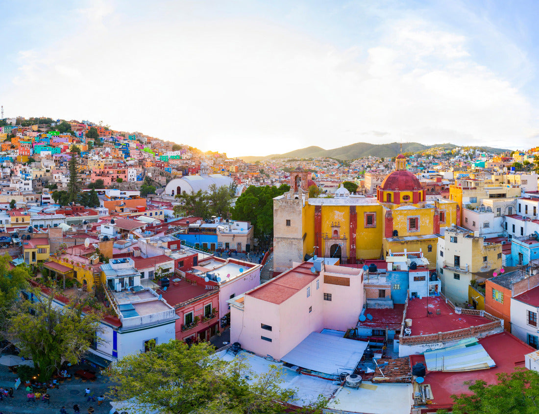 Noah Jigsaw Puzzle Air bubble over the beautiful magical city of Guanajuato, Mexico, with a special sunset in the background 1000 pieces