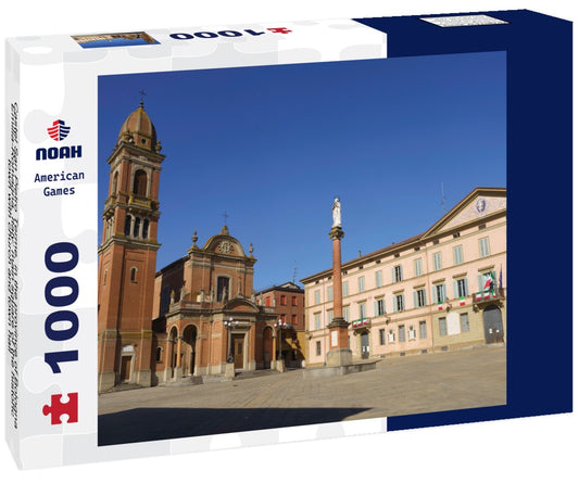 Noah Jigsaw Puzzle Castel San Pietro Terme, in the province of Bologna, Emilia-Romagna, Italy: main square of the historic town with church and town hall 1000 pieces