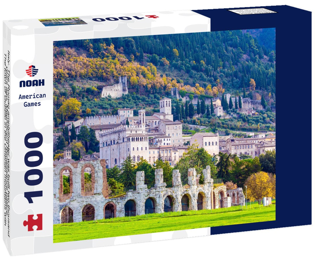 Noah Jigsaw Puzzle Italy. The Roman amphitheater was built two thousand years ago. Magnificent Renaissance palace. The town of Gubbio in the Umbrian mountains with rich history and grandiose architecture 1000 pieces