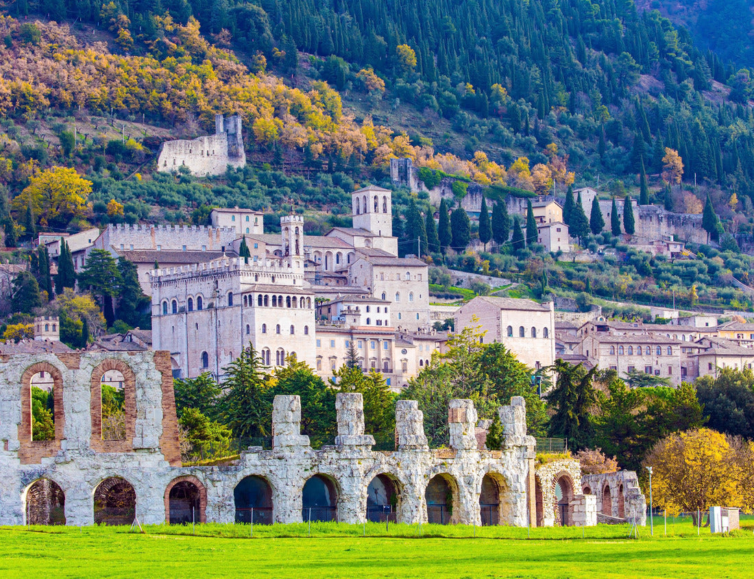 Noah Jigsaw Puzzle Italy. The Roman amphitheater was built two thousand years ago. Magnificent Renaissance palace. The town of Gubbio in the Umbrian mountains with rich history and grandiose architecture 1000 pieces