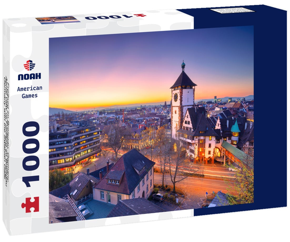 Noah Jigsaw Puzzle Freiburg im Breisgau, Germany. Aerial view of Freiburg im Breisgau, Germany with the Swabian Gate at autumn sunset 1000 pieces