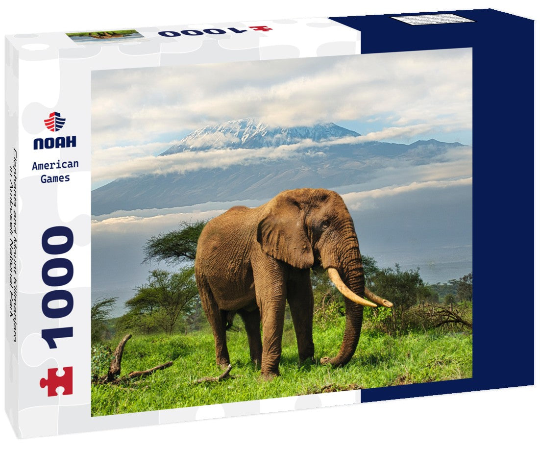 Noah Jigsaw Puzzle Elephants and Mount Kilimanjaro in Amboseli National Park 1000 pieces