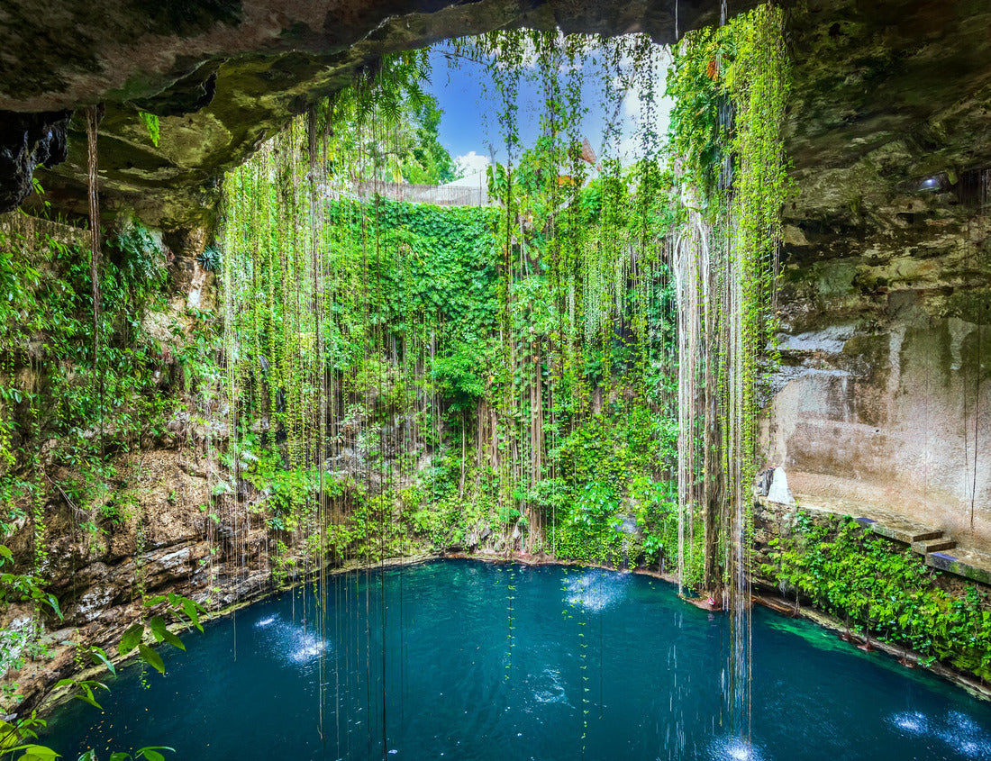 Noah Jigsaw Puzzle Ik-Kil Cenote, Mexico. Beautiful cenote on the Yucatan peninsula with transparent water and hanging roots. Chichen Itza, Central America 1000 pieces
