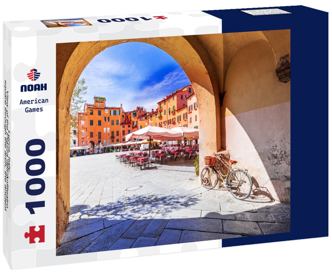 Noah Jigsaw Puzzle Lucca, Italy - View of the Piazza dell'Anfiteatro square through the arch, the ancient Roman Empire Amphitheater, famous Tuscany 1000 pieces