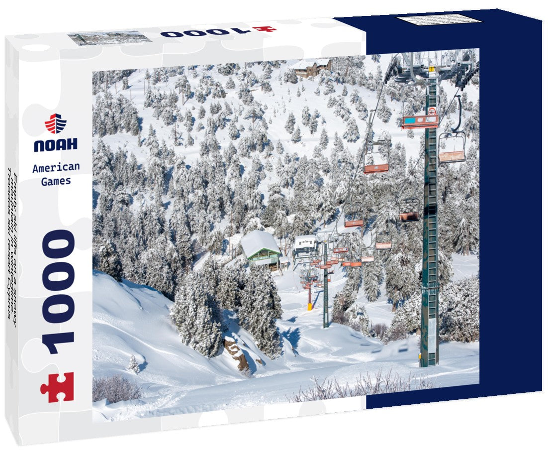 Noah Jigsaw Puzzle Empty ski lifts on a snowy mountain in wintertime. Troodos ski resort Cyprus Europe 1000 pieces