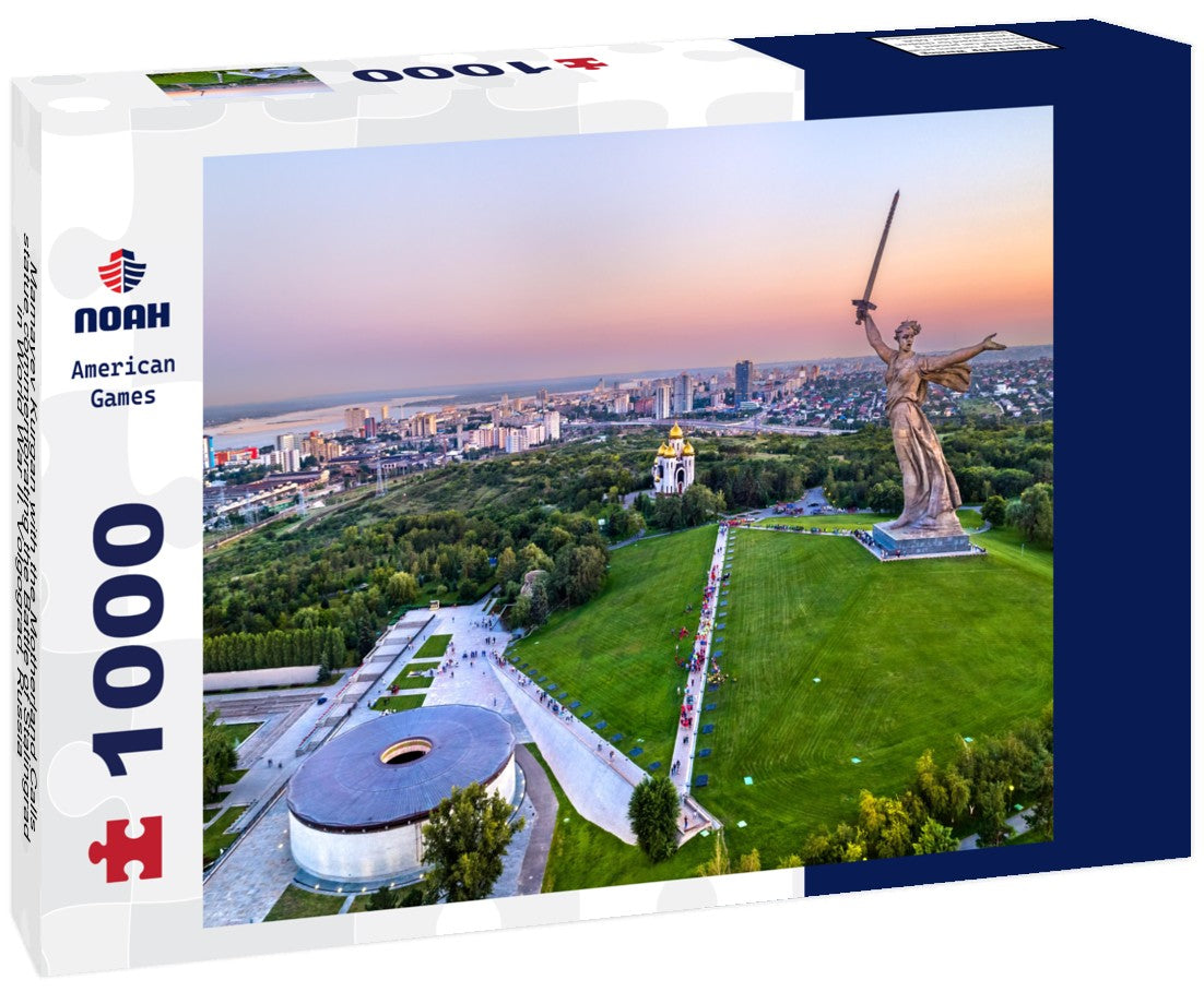 Noah Jigsaw Puzzle Mamayev Kurgan with the Motherland Calls statue commemorating the Battle of Stalingrad in World War II. Volgograd, Russia 1000 pieces