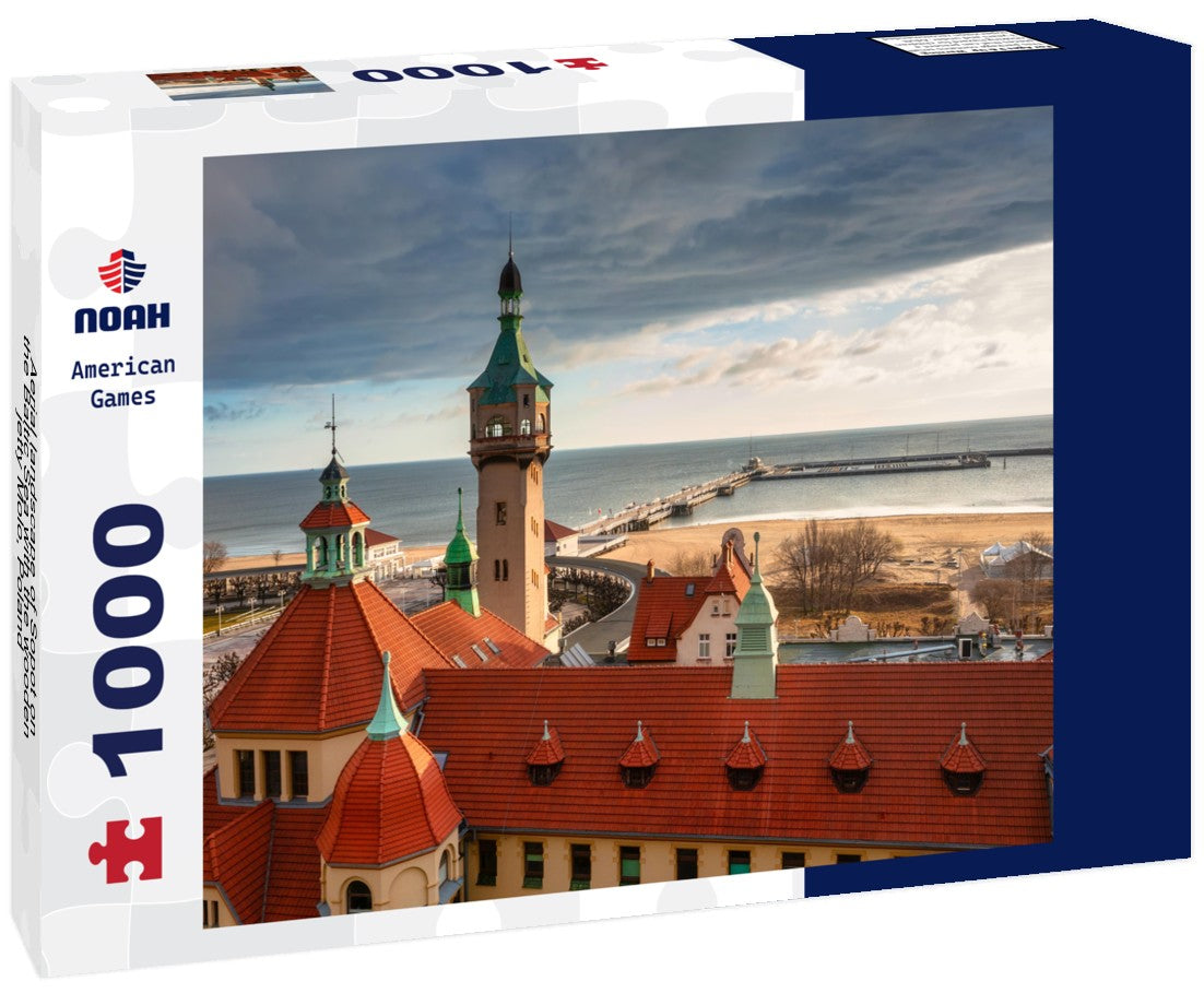 Noah Jigsaw Puzzle Aerial landscape of Sopot on the Baltic Sea with the wooden jetty Molo, Poland 1000 pieces
