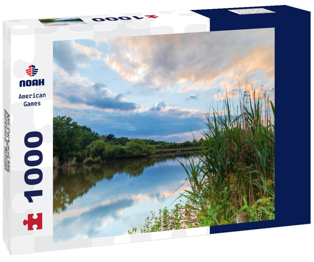 Noah Jigsaw Puzzle Mill Park and Mill Pond in Bracknell, Berkshire. Sunset 1000 pieces