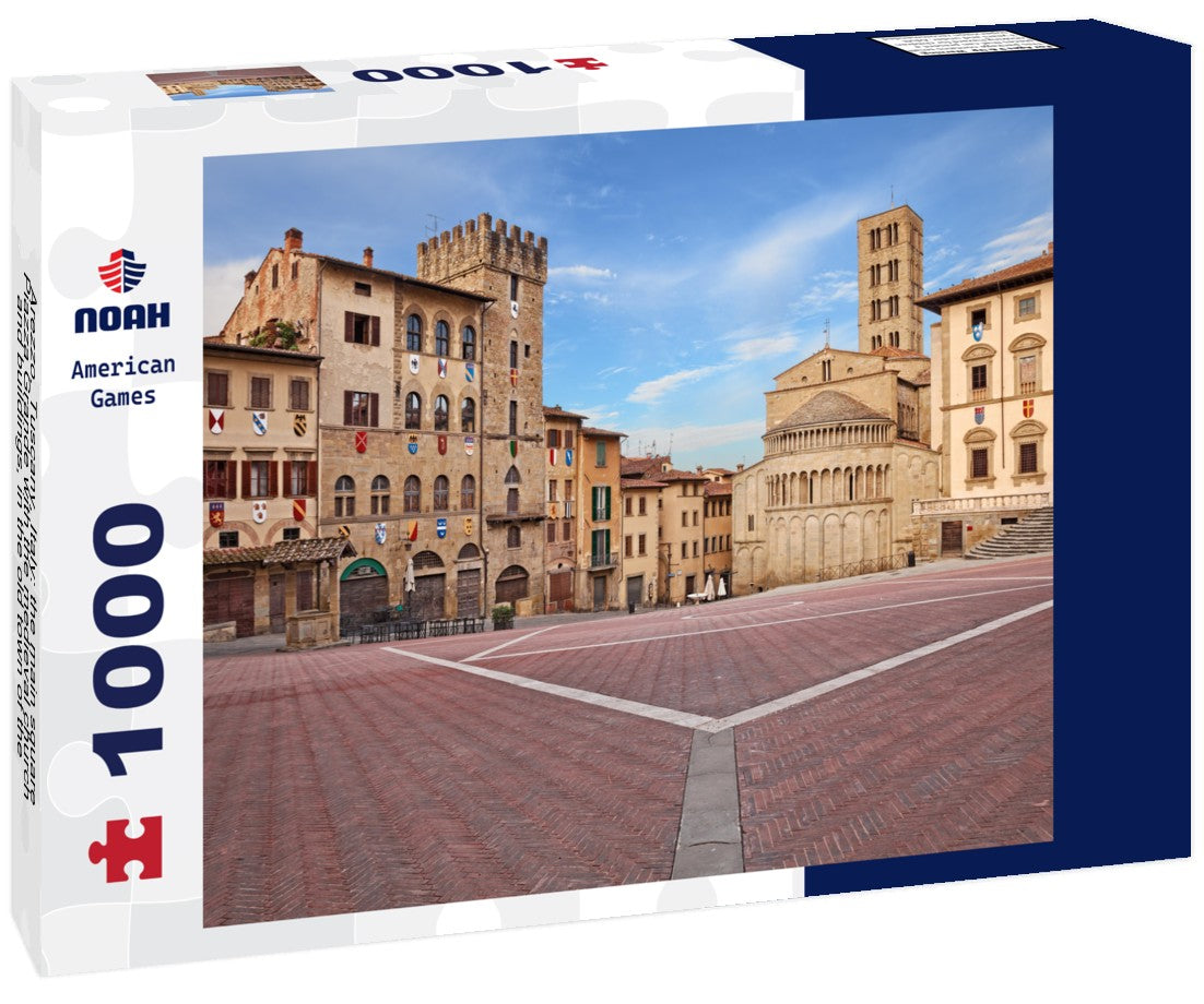 Noah Jigsaw Puzzle Arezzo, Tuscany, Italy: the main square Piazza Grande with the medieval church and buildings, in the old town of the ancient Italian city of art 1000 pieces