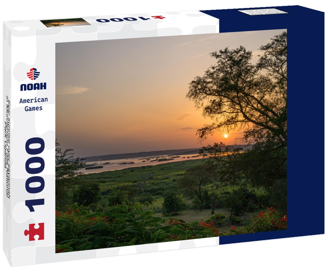 Noah Jigsaw Puzzle Epic sunrise over savannah in Murchinson Falls National Park Uganda 1000 pieces
