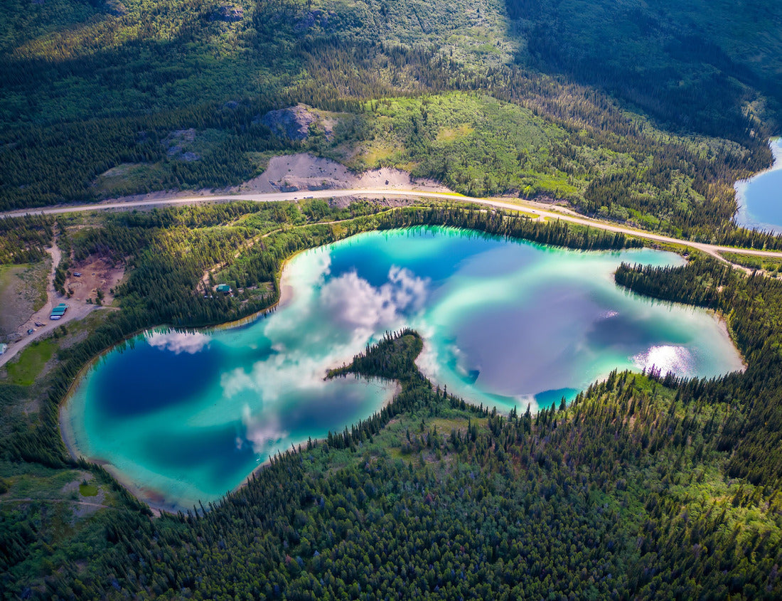 Noah Jigsaw Puzzle Aerial view of Emerald Lake in the Yukon Territory, Canada, under the sunlight showing the turquoise color 1000 pieces