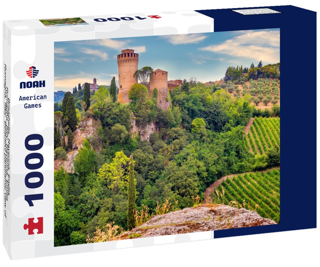 Noah Jigsaw Puzzle Brisighella, Ravenna, Emilia-Romagna, Italy, Ravenna, Emilia-Romagna, Italy. Beautiful panoramic view of the medieval town and the Manfredian fortress with clock tower 1000 pieces