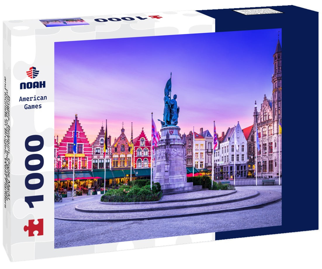 Noah Jigsaw Puzzle Bruges, Belgium. Grote Markt, meeting point for the Brügelings and tourists in Bruges, West Flanders 1000 pieces