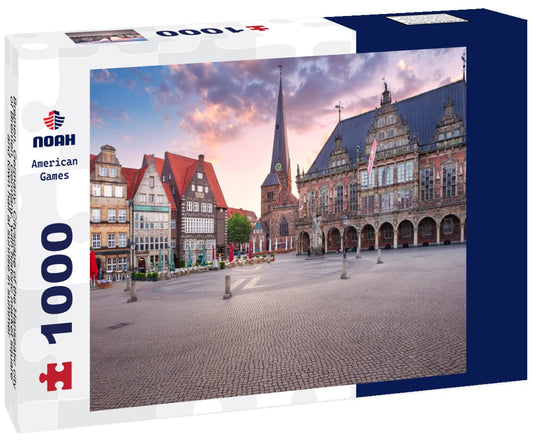Noah Jigsaw Puzzle Bremen, Germany. Cityscape of the Hanseatic city of Bremen, Germany, with historic market square and town hall at sunrise in summer 1000 pieces
