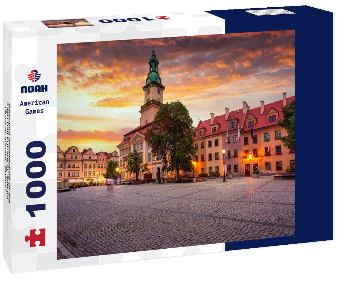 Noah Jigsaw Puzzle Beautiful architecture of the town hall square in Jelenia Gora at sunset, Poland 1000 pieces