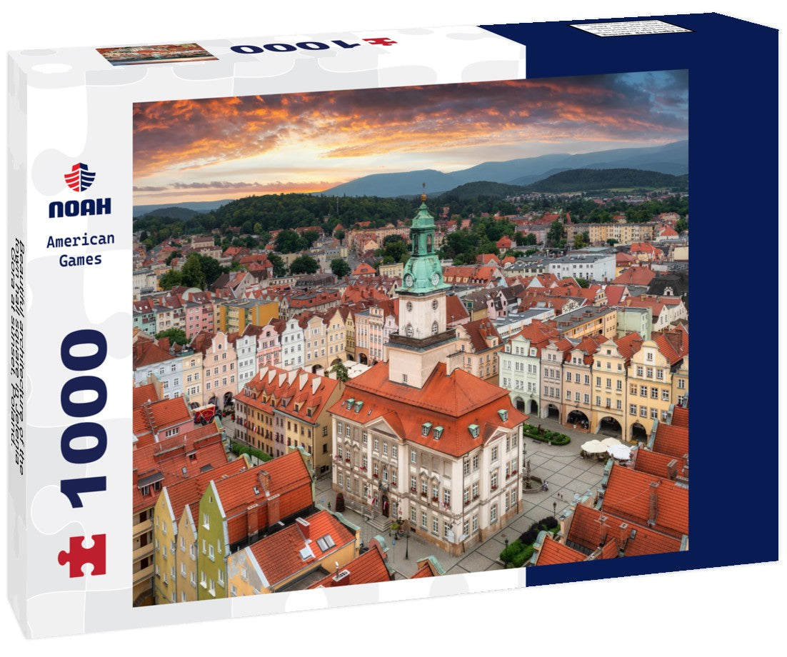 Noah Jigsaw Puzzle Beautiful architecture of the town hall square in Jelenia Gora at sunset, Poland. 1000 pieces