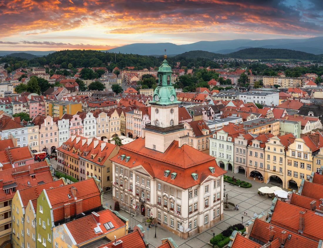 Noah Jigsaw Puzzle Beautiful architecture of the town hall square in Jelenia Gora at sunset, Poland. 1000 pieces