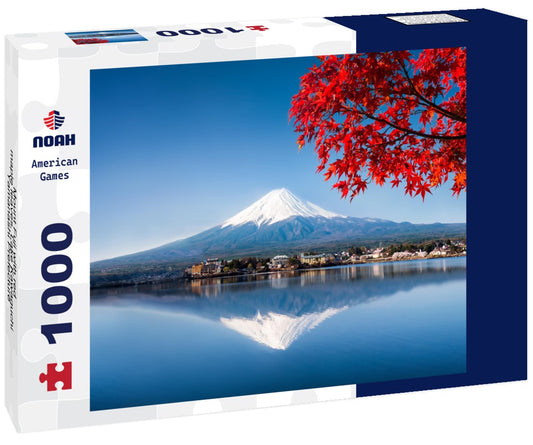 Noah Jigsaw Puzzle Mount Fuji with red maple leaves, Lake Kawaguchi, Yamanashi Prefecture, Japan 1000 pieces