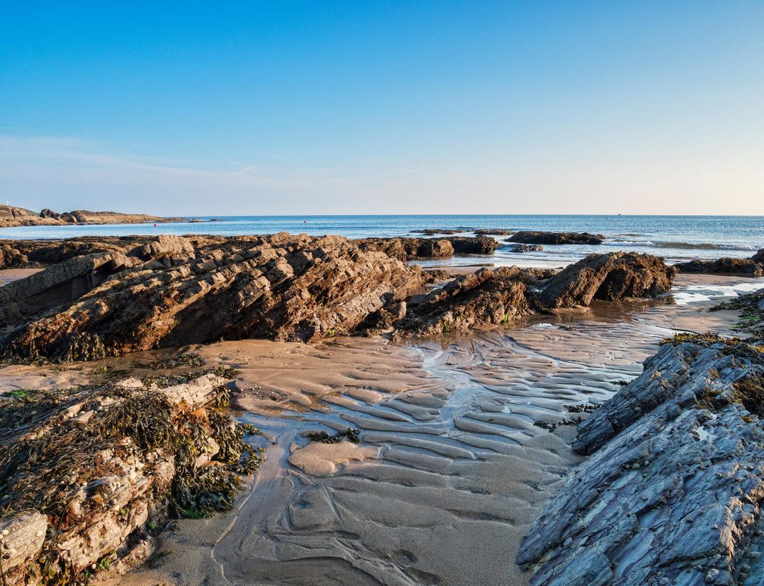 Noah Jigsaw Puzzle Bovisand Beach and Bay, Devon, UK, at low tide, with clear blue sky 1000 pieces