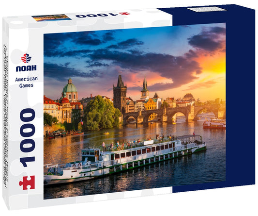 Noah Jigsaw Puzzle Charles Bridge in Prague in Czechia. Prague, Czech Republic. Charles Bridge (Karluv Most) and Old Town Tower. Vltava River and Charles Bridge 1000 pieces