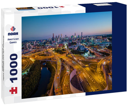 Noah Jigsaw Puzzle Brisbane city and highway traffic in Australia at night 1000 pieces