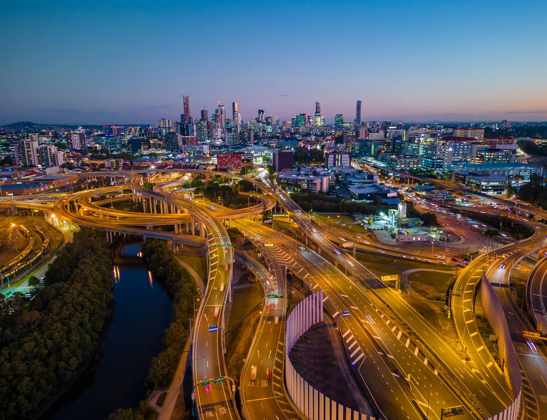 Noah Jigsaw Puzzle Brisbane city and highway traffic in Australia at night 1000 pieces