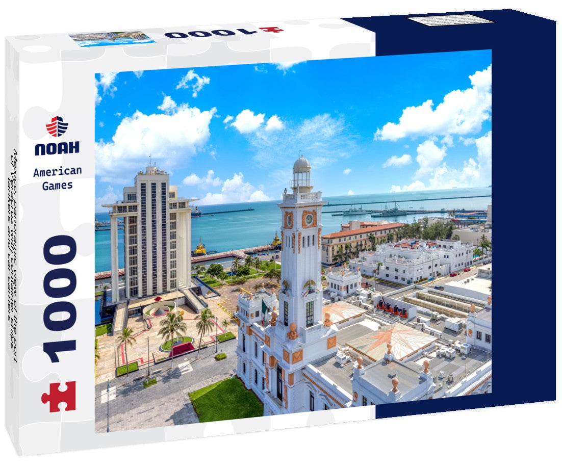Noah Jigsaw Puzzle Mexico, panoramic view of the port of Veracruz with container ships, tankers and car carriers 1000 pieces