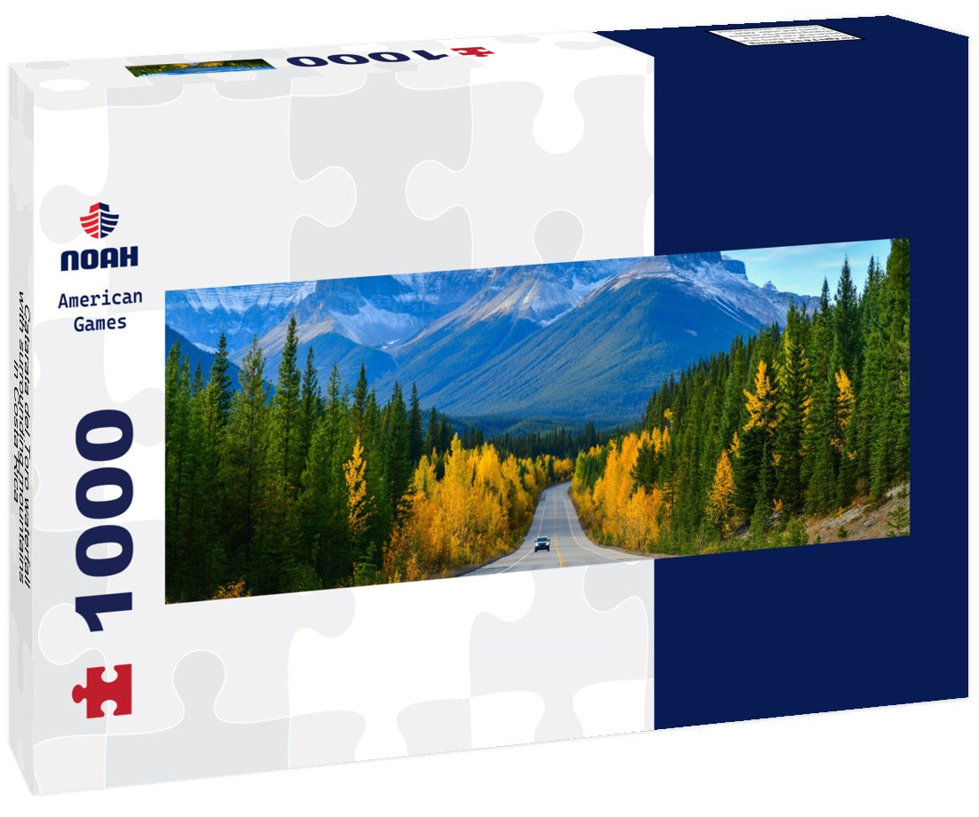 Noah Jigsaw Puzzle Catarata del Toro waterfall with surrounding mountains in Costa Rica Panorama 1000 Pieces