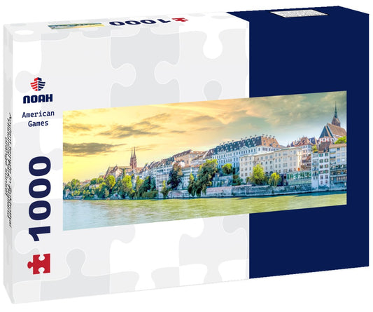 Noah Jigsaw Puzzle Ancient temple in Sukhothai Historical Park, Thailand, orange sunset Panorama 1000 Pieces