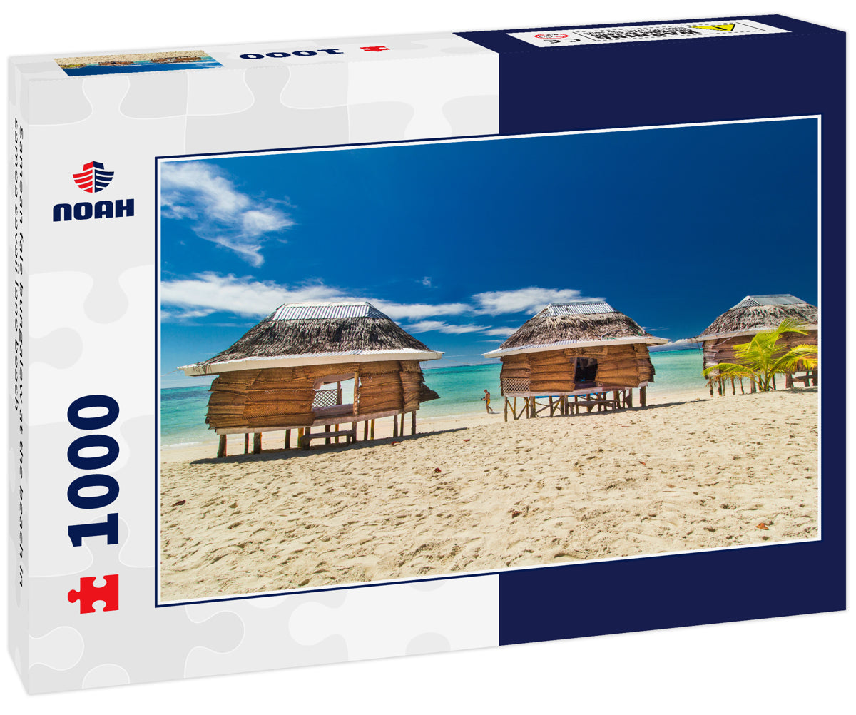 Samoan fale bungalow at the beach in samoa savaii lano beach