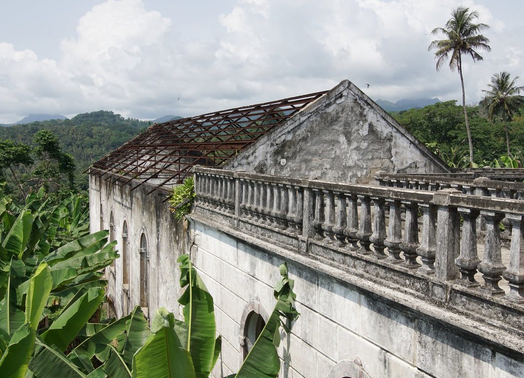 Ruine des Krankenhauses der Plantage Roca Agua Ize, Sao Tome, Afrika