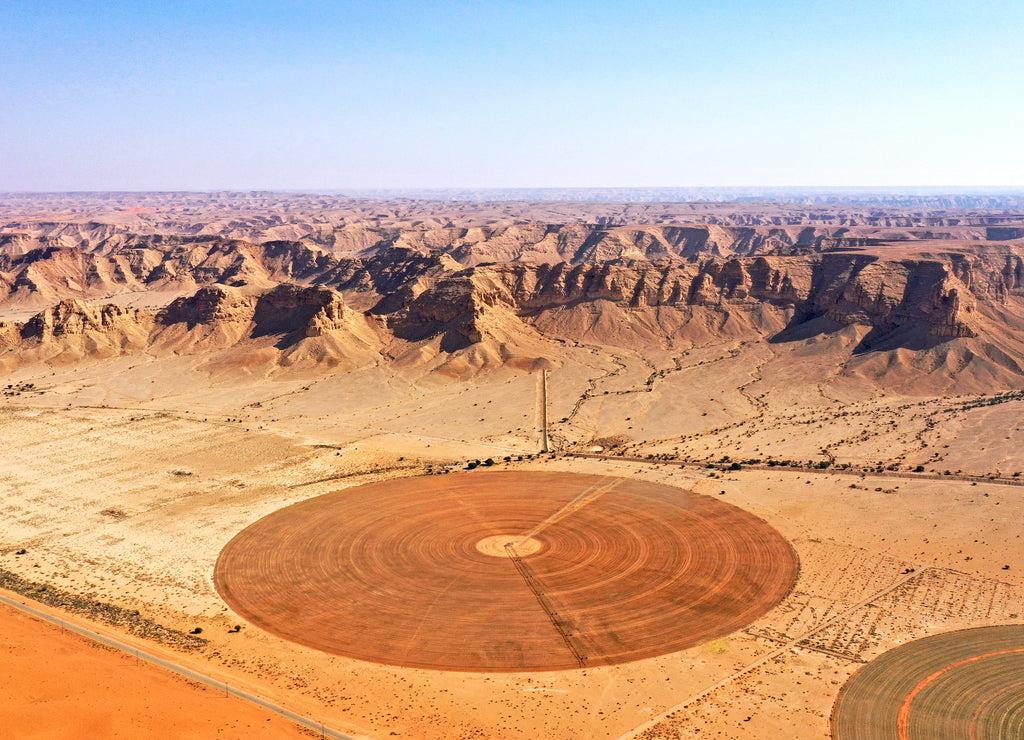 Aerial view of rocky mountain in Riyadh, Saudi Arabia