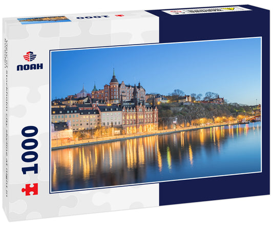 View of Stockholm city skyline at night in Sweden