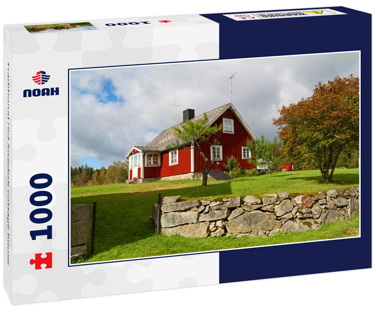 Traditional red Swedish cottage house