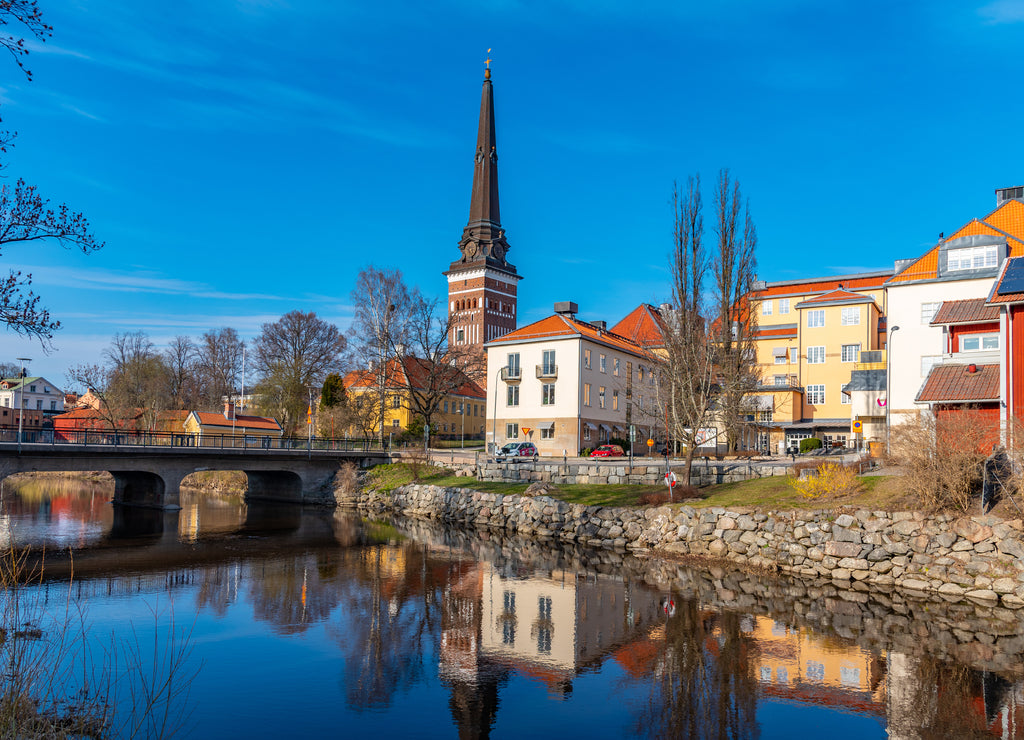 Gamla stan quarter and cathedral in Vasteras, Sweden