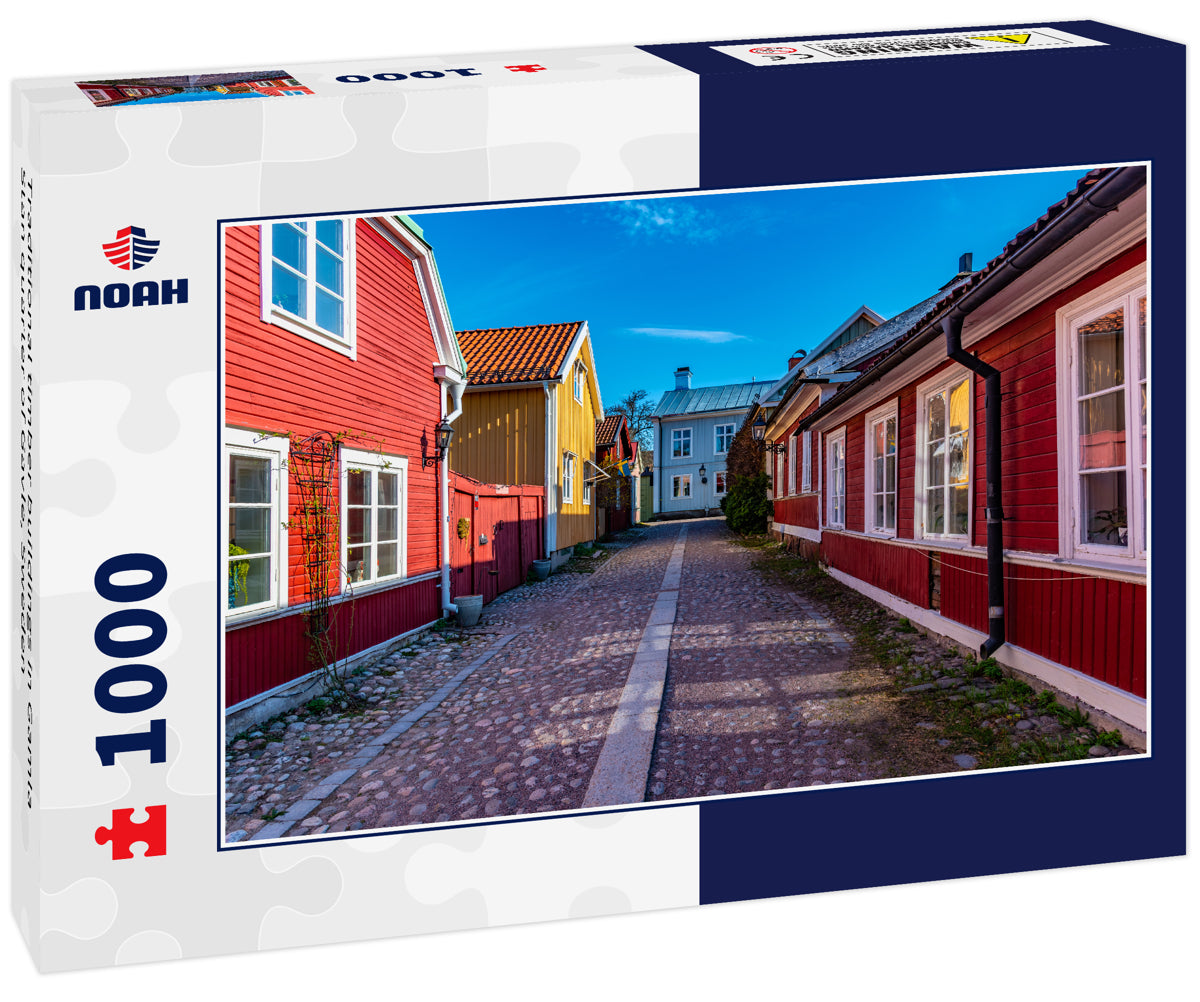 Traditional timber buildings in Gamla Stan quarter of Gavle, Sweden