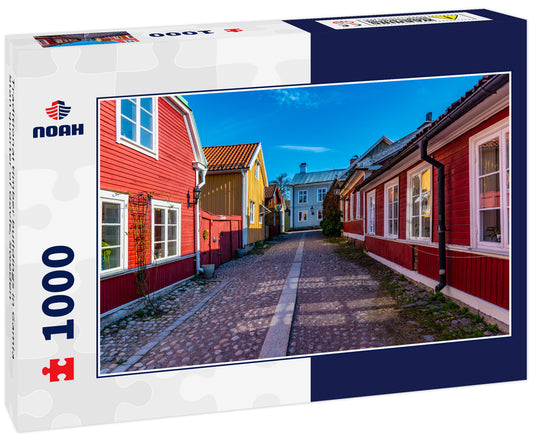 Traditional timber buildings in Gamla Stan quarter of Gavle, Sweden