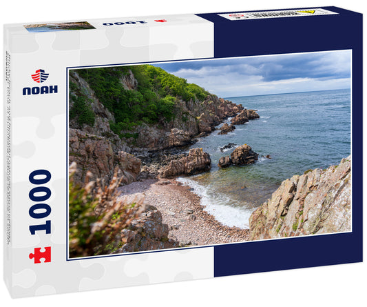 Rocky beach and beautiful natural surroundings summer time at Kullaberg nature reserve in south Sweden