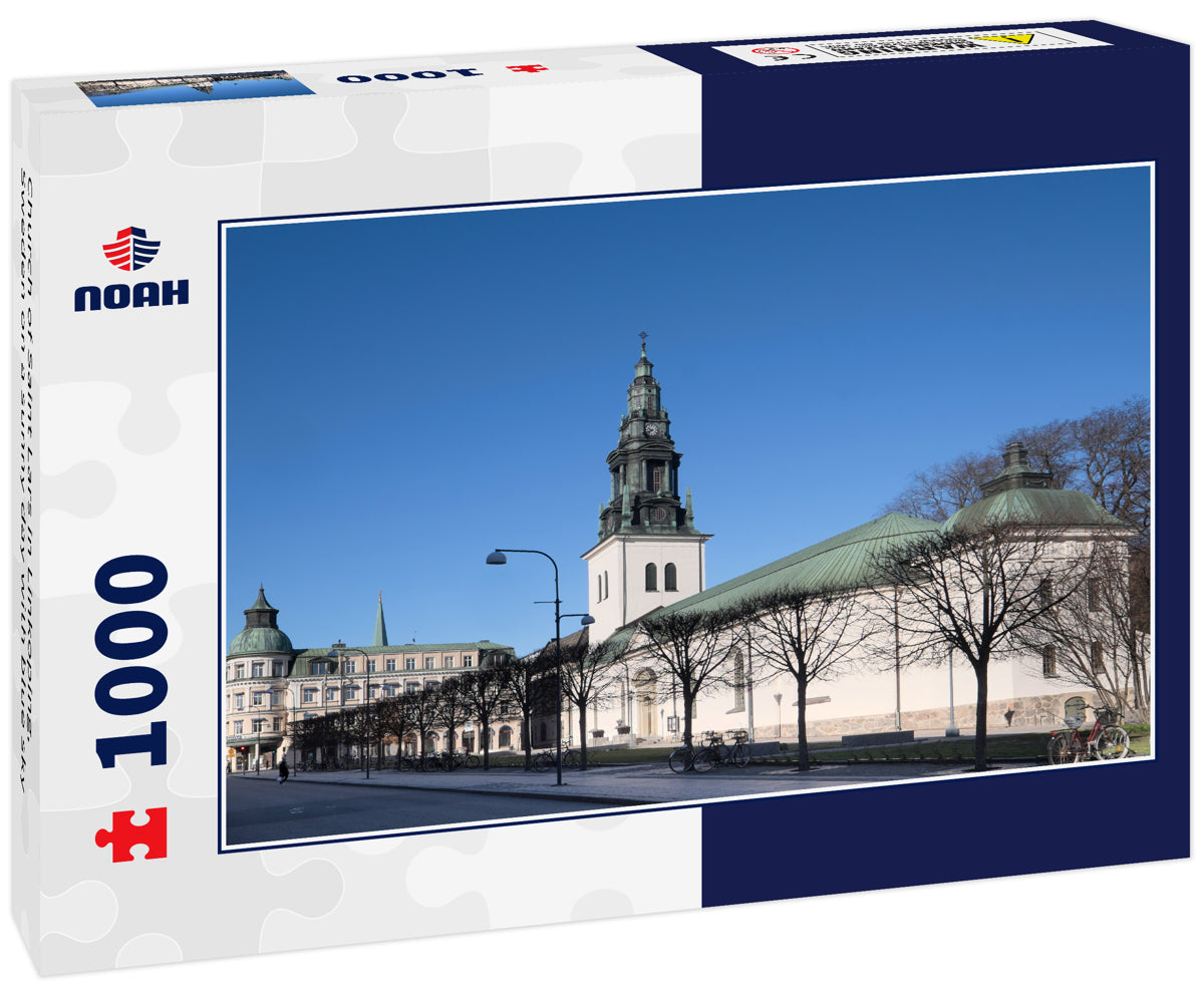 Church of Saint Lars in Linkoping, Sweden on a sunny day with blue sky