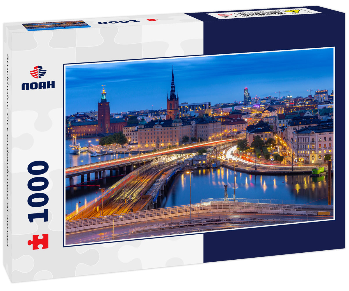 Stockholm. City embankment at sunset