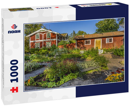 Traditional architecture of old Swedish building at Djurgarden island, historic recreational area. Stockholm, Sweden