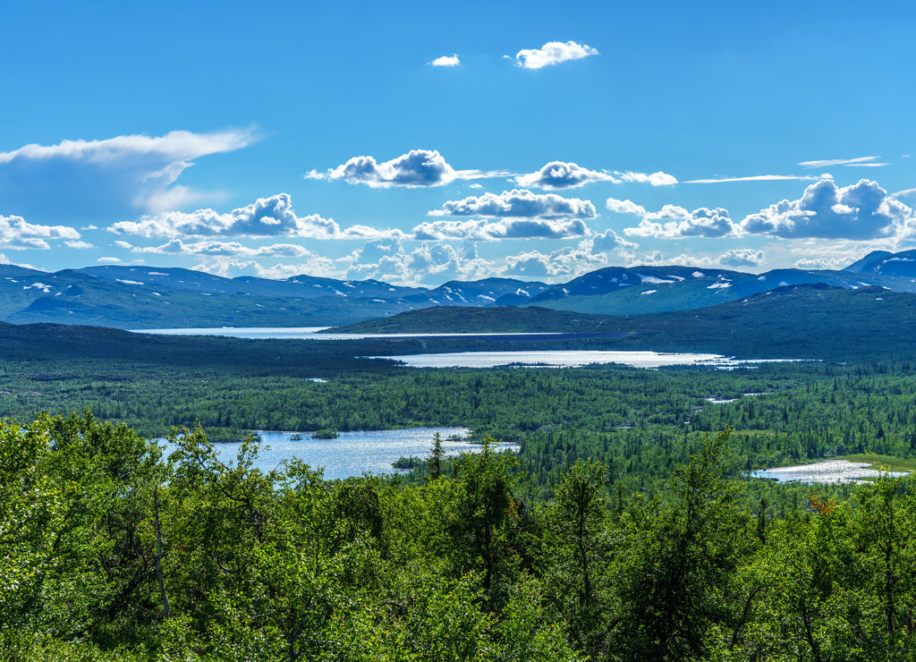 Beautiful landscape view from the vastness of the Swedish highlands