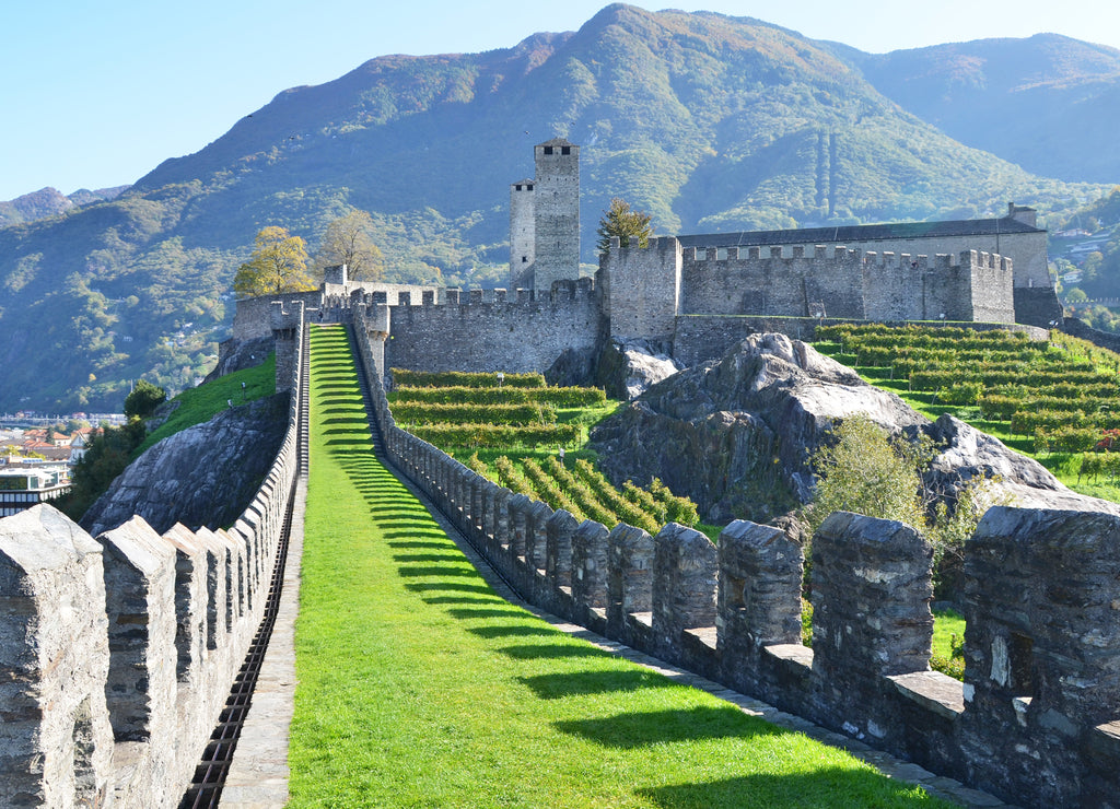 Ancient fortifications in Bellinzona, Switzerland