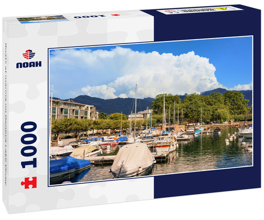 Boats at marina on Geneva Lake Vevey